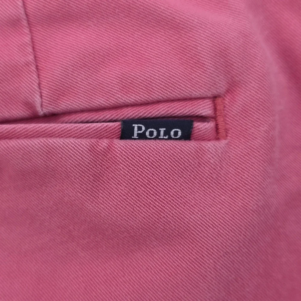 Polo Ralph Lauren Chino Pants Mens 34x34 Coral Pink Stretch Slim Fit Fits 36x34